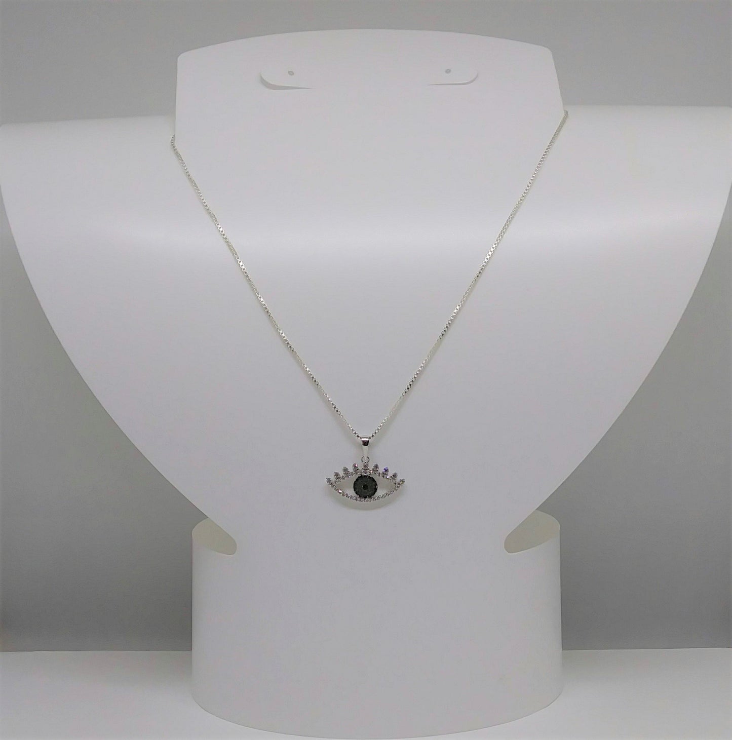 Sterling Silver Eye Necklace with 18 in. box chain