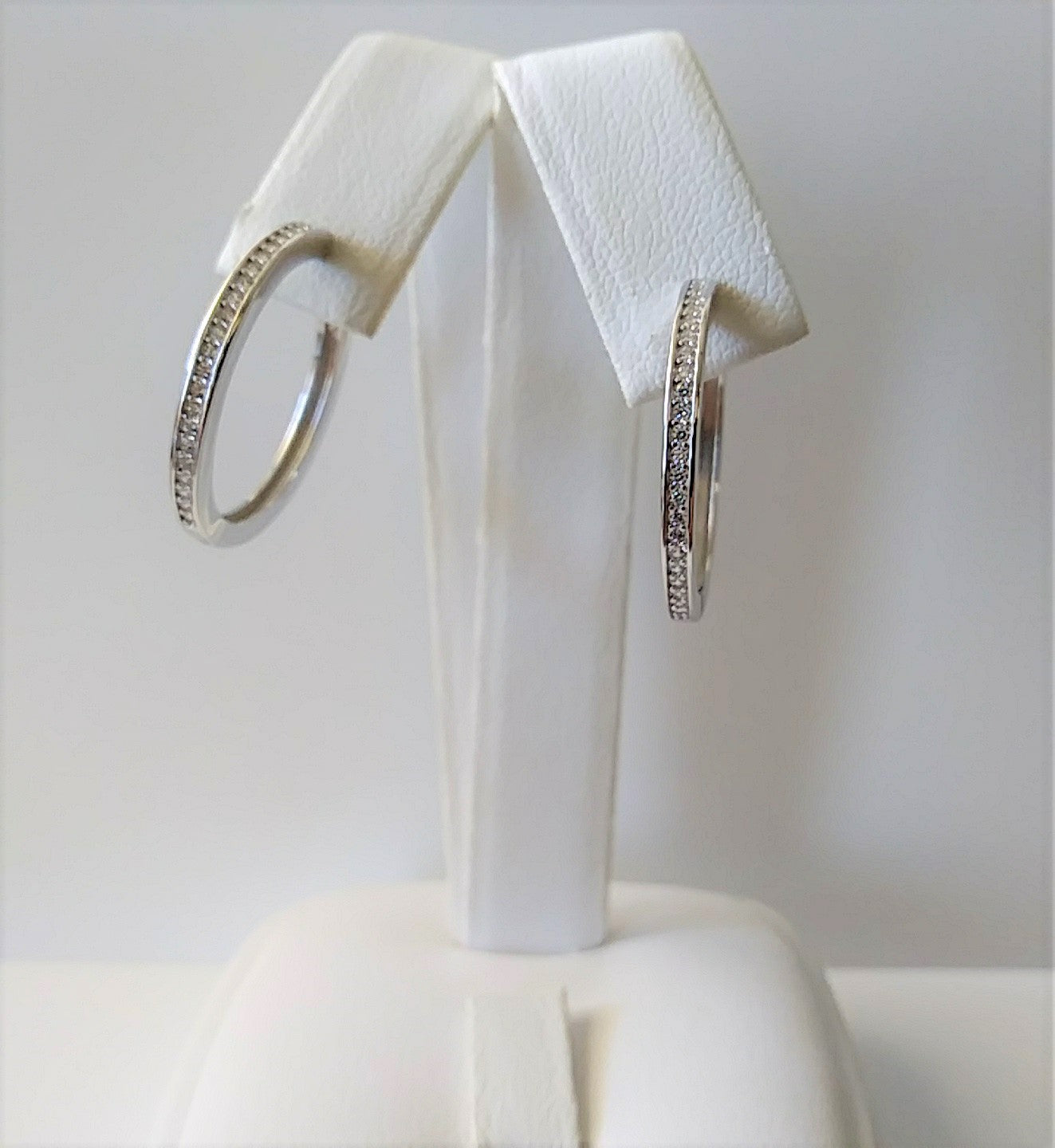 Sterling Silver Huggie Hoop and Cubic Zirconia Earrings