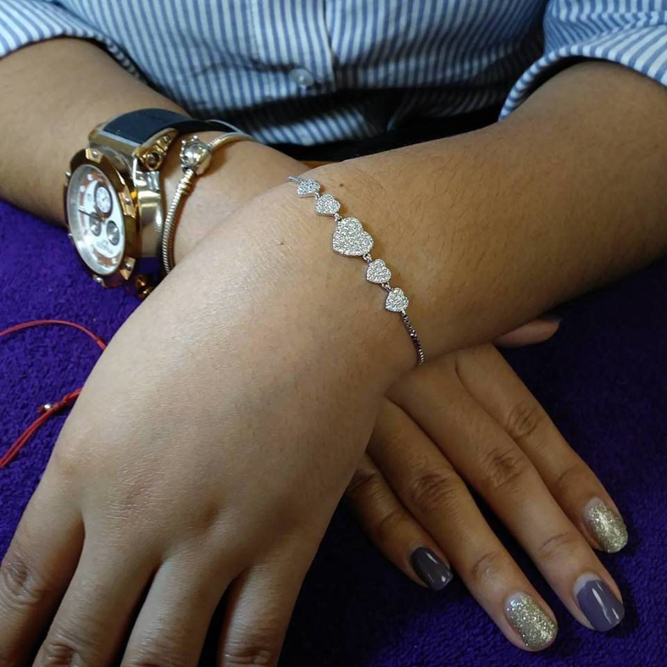 Sterling Silver adjustable heart bracelet